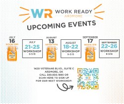 upcoming WorkReady Ardmore events with QR code